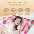 thumbnail image 2 of Yiaed Body Pillow Cover, Ultra Soft Microfiber Pillowcases, Breathable Long Pillow Case, Envelope Closure-Haear Strawberry (20x54 inch)（Pillow core not included）, 2 of 5