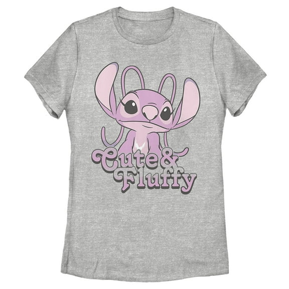 Women's Lilo & Stitch Angel Cute & Fluffy  Graphic Tee Athletic Heather Small
