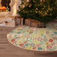 thumbnail image 5 of Sikiie Retro Geometry Nativity Christmas Tree Skirt, Jesus Christian Winter Holiday Tree Mat Decoration(30-48IN)48", 5 of 6