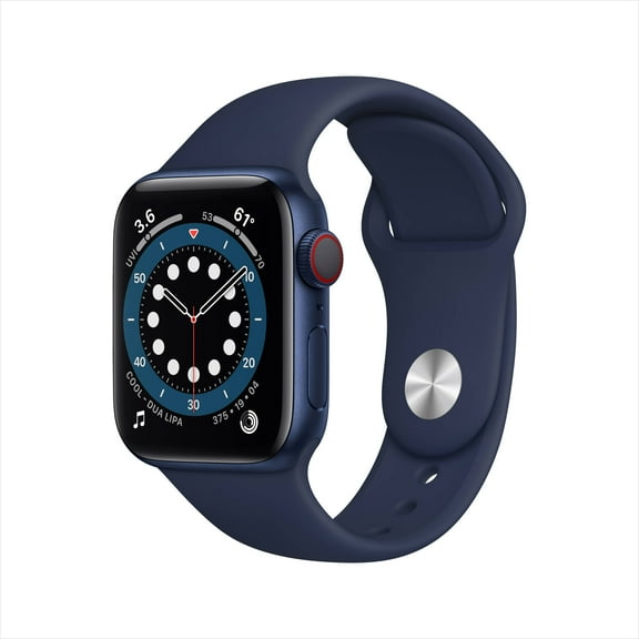 Pre-Owned Apple Watch Series 6 (GPS Cellular) 40mm Blue Aluminum Case with Deep Navy Sports Band - Used