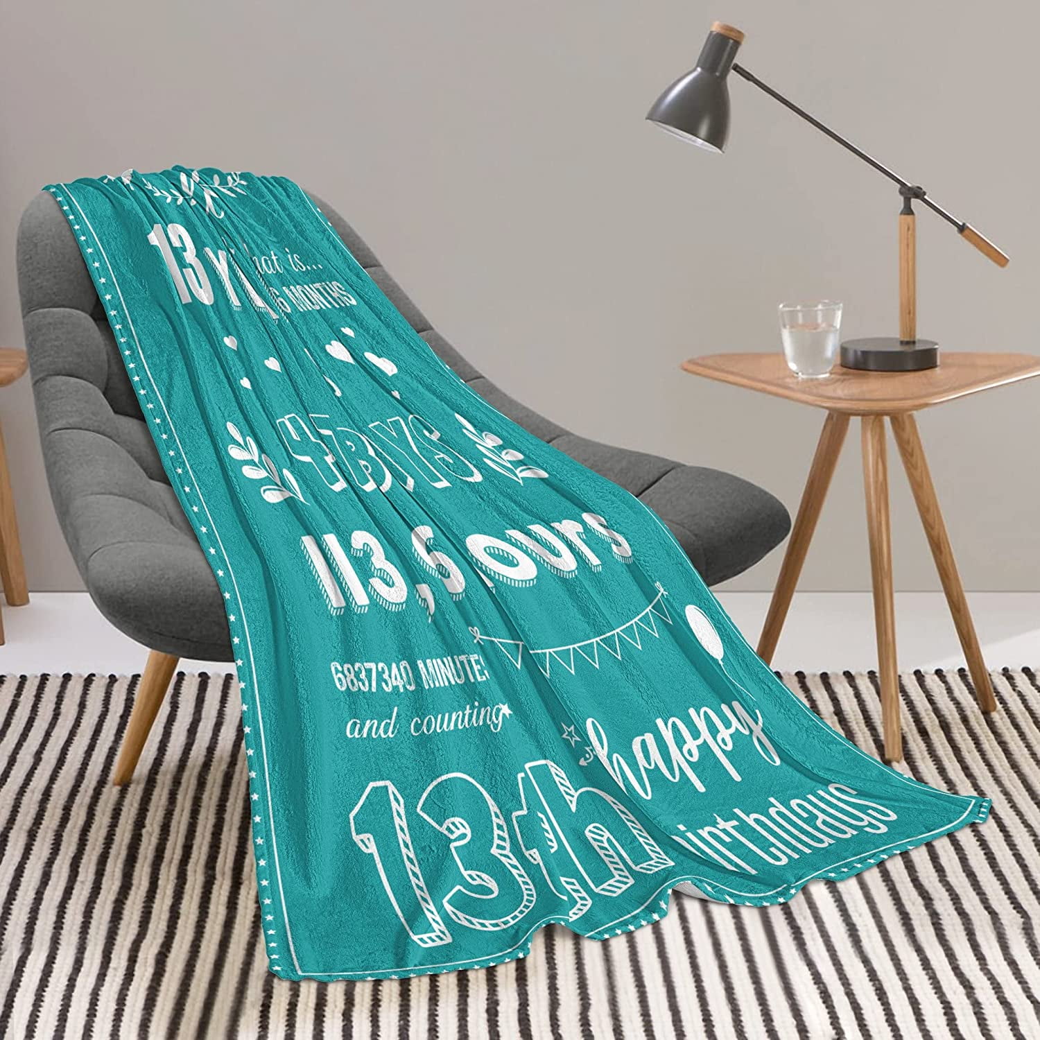  Gevuto 13 Year Old Girl Gifts for Birthday Blanket,13th  Birthday Decorations for Girls Throw 50 x 60,Gifts for 13 Year Old Girl  Blankets,13th Birthday Gifts for Girls,Teen Girl Gifts 13 Years
