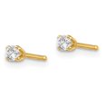 thumbnail image 4 of Auriga Fine Jewelry 14K Yellow Gold 0.10ct Diamond Stud Push-On Stud Earrings for Women, 4 of 5