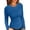 Blue, variant on Fall Clothes Womens Crewneck Ribbed Long Sleeve Shirts Slim Fitted Tee Casual Basic Tshirt Top