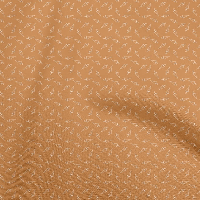 oneOone Rayon Orange Fabric Umbrella Sewing Craft Projects Fabric Prints By Yard 56 Inch Wide