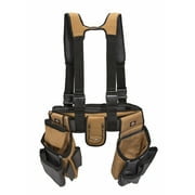Dickies Work Gear  4-Piece Carpenter's Rig  57023  Tool Belt Suspenders  Cooling Mesh  Padded Suspenders  Steel Buckle  Leather Tool Belt  Grey/Tan  3.8 lb. Tan