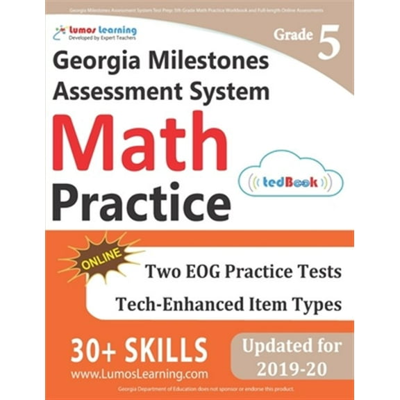 Pre-Owned Georgia Milestones Assessment System Test Prep: 5th Grade Math Practice Workbook and Full-length Online Assessments: GMAS Study Guide Paperback