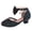 Black, variant on Girls Low Heels Glitter Sequin Princess Dress Shoes Ankle Strap Bowknot Sparkle Pumps Wedding Party (White, 11)