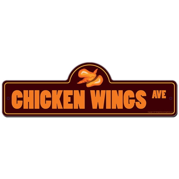 SignMission P-618 Chicken Wings 18 x 6 in. Chicken Wings Street Sign