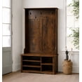 thumbnail image 2 of BrooveWave 67”H Hall Tree with Bench and Shoe Storage, Entryway Bench with Coat Rack and Racks, 2 of 8