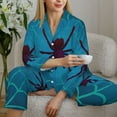 thumbnail image 6 of Honeii Spider And Cobweb print Women's Pajama Sets Long Sleeve Button Down Sleepwear Nightwear Soft Pjs Lounge Sets-X-Large, 6 of 7