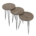 thumbnail image 3 of PAK Home Set of 3 Nesting End Tables - Pine Wood Round Stacking Coffee Side Accent Tables with Metal Legs for Living Room, Home Office, Nightstand for Bedroom, Sturdy & Easy Assembly, Gray, 3 of 6