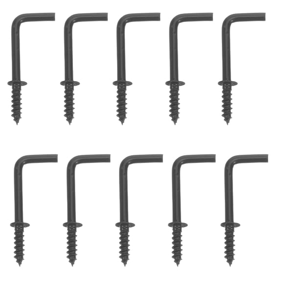 BESTYASH 200Pcs Black L Shaped Screw Hooks for Home Picture Hanging Heavy Duty Metal Wall Hooks