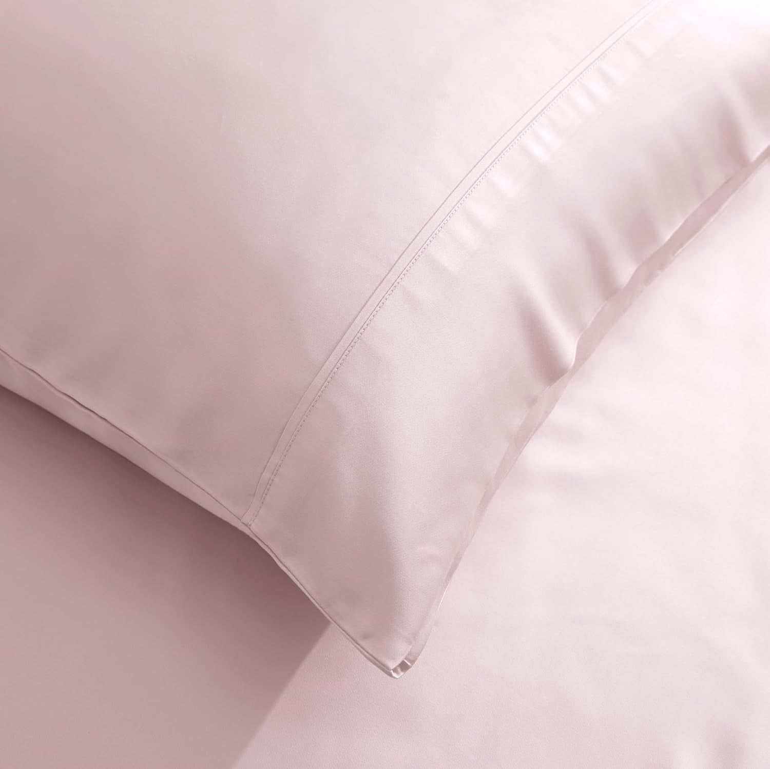 American Home Collection Bamboo Viscose Sheet Set - Silky Soft, Cooling for Hot Sleepers - 18 Inches Deep Pocket - Premium Sateen Finish - Queen, Pink
