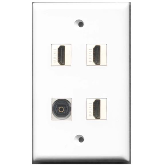 Ultra Spec Cables 3 Port HDMI 1 Port Toslink Wall Plate