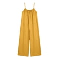 thumbnail image 4 of Women's Jumpsuits Casual Loose Wide Leg Fashion Strapless Pants Romper,Orange,S, 4 of 4