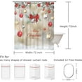 thumbnail image 3 of Christmas Shower Curtains for Bathroom Xmas Shower Curtains Red Christmas Fabric Xmas Bathroom Set with Hooks Red Silver Baubles Merry Christmas Bathroom Decor Holiday, 72" W x 72" H, 3 of 6