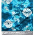 thumbnail image 1 of Soimoi Blue Rayon Fabric Bandhani Tie-Dye Printed Craft Fabric by The Yard 42 Inch Wide, 1 of 3