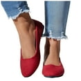 thumbnail image 3 of GUOBIOZIY Pointed Toe Flats for Women Dressy Casual, Low Heel Dress Shoes Comfortable, Slip-on Business Work Loafer Shoes for Women（Red,7.5）, 3 of 7