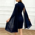 thumbnail image 5 of Robe pour Femmes, Élégante Robe Moulante Courte à Col Roulé, Manches Cape, Transparente avec Paillettes, Robe pour Femmes, 5 of 5