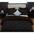 thumbnail image 6 of DNG Creations 3 Piece Reversible Diamond Pattern Comforter Solid - 100% Egyptian Cotton, 800 TC ( Twin/ Twin XL - Size ) All-Season 550 GSM ( Chocolate/Black Colour ), 6 of 7