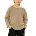 thumbnail image 2 of WAVSUF Boys Cotton Tee Soft Comfort Lightweight Long Sleeve Crew Neck Fall Casual Comfort Undershirt Yellow 10-12, 2 of 9