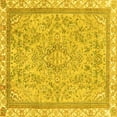 thumbnail image 1 of Ahgly Company Machine Washable Indoor Square Abstract Yellow Modern Area Rugs, 5' Square, 1 of 4