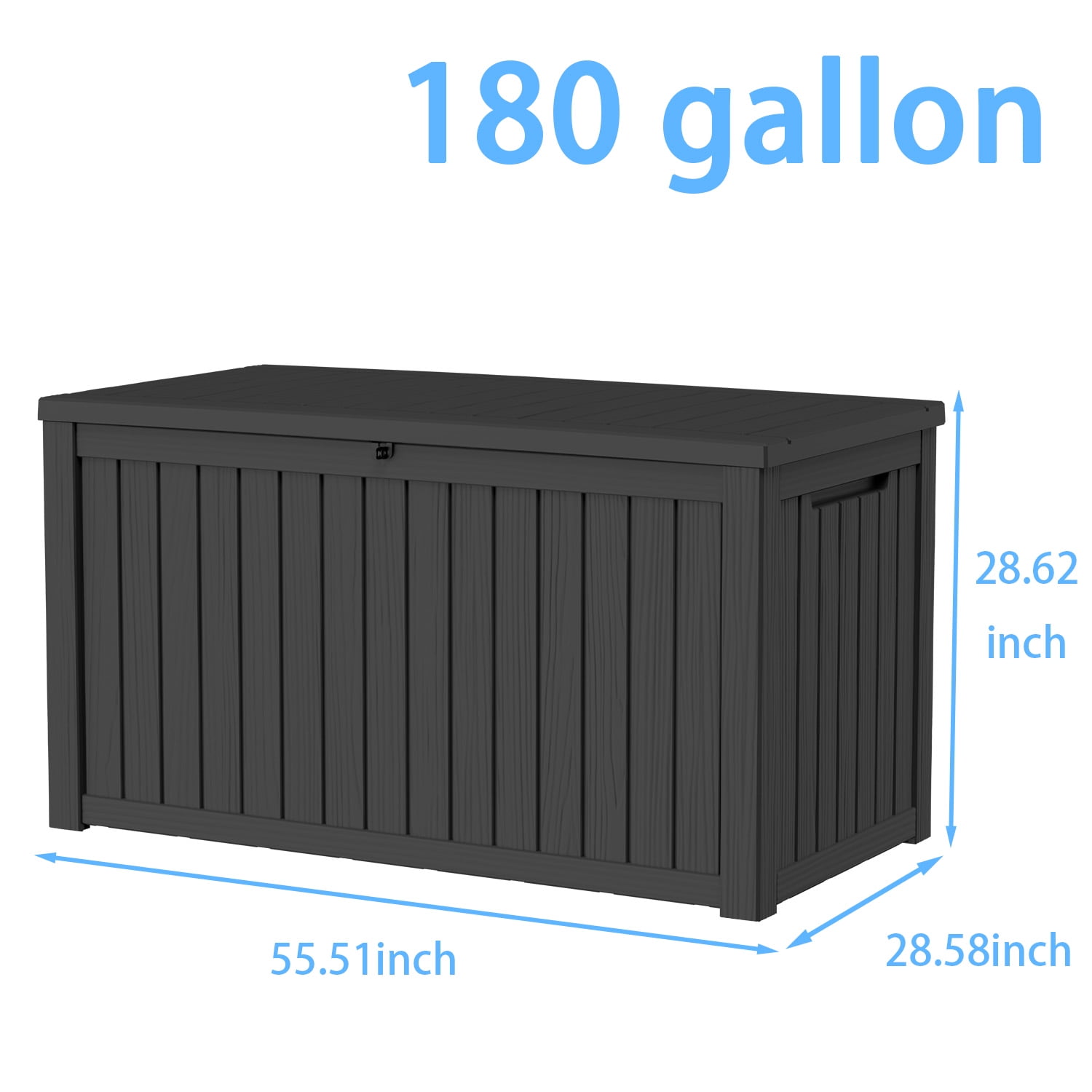 MAYEERTY 180 Gallon Outdoor Deck Box, Large Capacity Storage Box for Patio Furniture Cushions, Pillow Outdoor Indoor, Black