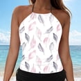 thumbnail image 2 of adviicd Womens Tankini Tops Women Ruffle High Waisted Tankini Swimsuit Tummy Control Bathing Suit(Light Pink,S), 2 of 7