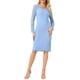 thumbnail image 2 of Vestido Midi de Cóctel para Mujer con Estilo Chic Inspire, Cuello en V, Encaje Floral, Manga Larga Transparente, Talla M, Azul Claro, 2 of 5