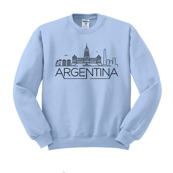 Skyline Argentina Sweatshirt Unisex Large Light Blue