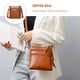 thumbnail image 3 of 1pc Retro PU Crossbody Bolsa Bolsa de hombro Cremallera Cross Body Body Body for Girl (Brown), 3 of 6