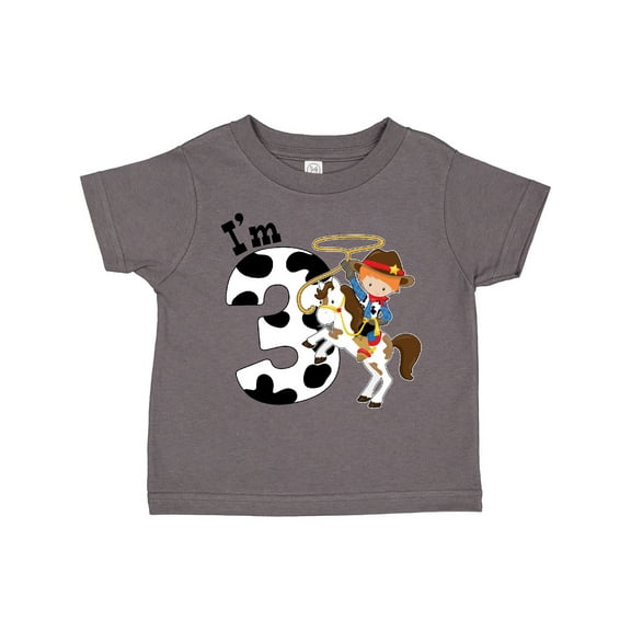 Inktastic I'm Three-cowboy Riding Horse Birthday Boys Toddler T-Shirt