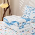 thumbnail image 5 of Erosebridal Monogrammed T Zipper Queen Comforter Set with Fitted Sheet and 2 Pillowcases, Princess Bow-Tie Zipper Bedding Set, Stars Reversible, Baby Blue, Stars Reversible, 5 of 7