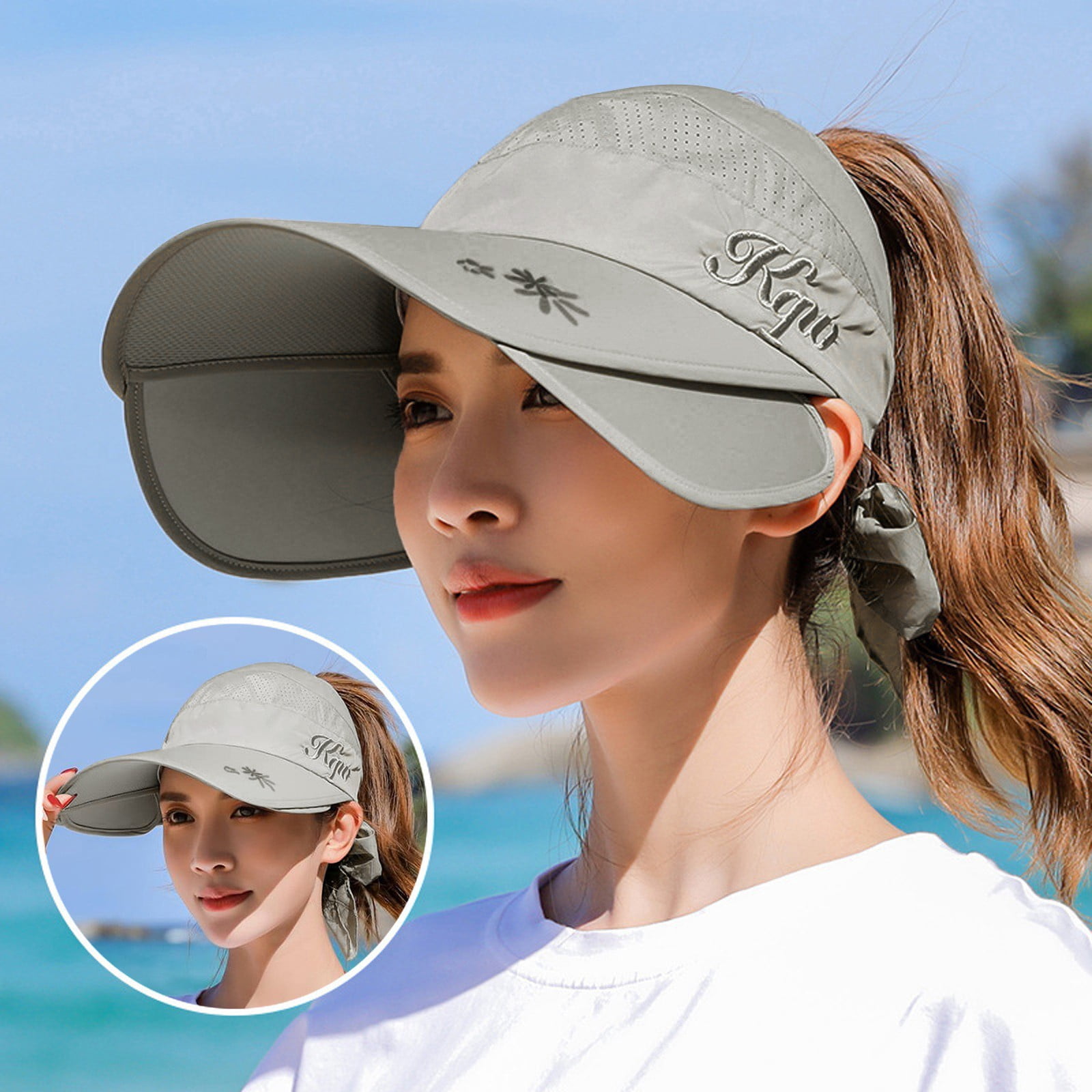 Tangnade Stylish Hats Womens Sun Visor Wide Elastic Golf Sun Hat Breathable Sweat Absorbent Cap, Adult Unisex, Size: One Size