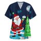 thumbnail image 4 of Blusa de manga corta con cuello en V para mujer, uniforme de trabajo, Navidad, con bolsillos Pompotops  hkajfhjk457762, 4 of 7