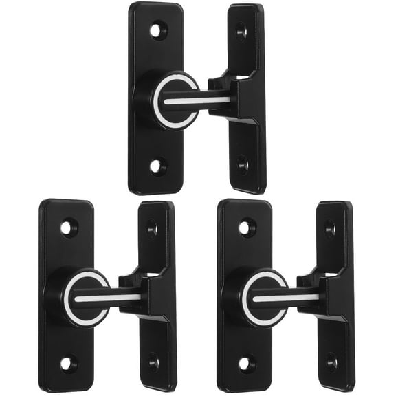 CIMAXIC Stainless Steel Black Barn Door Latches 90 Degree Lock for Home 3Pcs