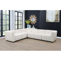 Rockport Modular White Microfiber 6-Piece Living Room Sofa Set