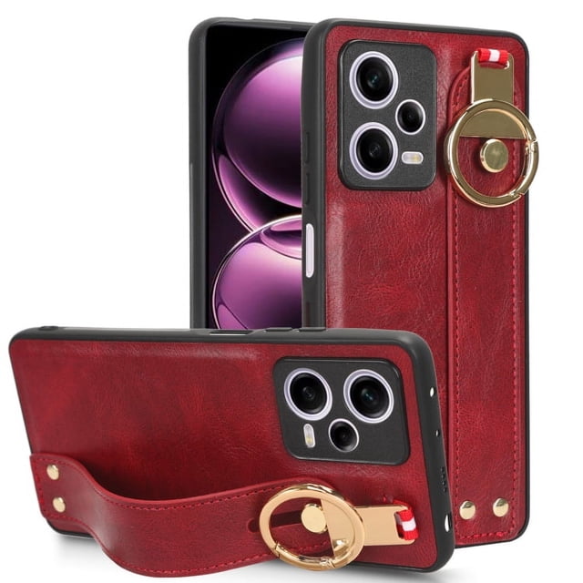 Funda de teléfono para Poco X5 5G Dama Wrist Band + Cristal 9D