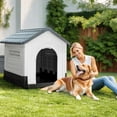 thumbnail image 3 of Homall Plastic Dog House with Adjustable Skylight Ventilation Waterproof Outdoor Indoor Kennel Multiple Sizes and Ages Available, Large Size, White&Gray, 3 of 7