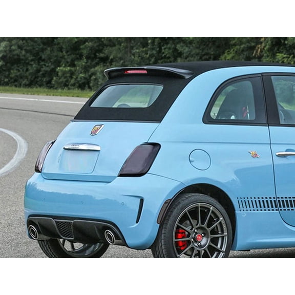 Rvinyl Tail Light Tint Covers Compatible with Fiat 500 2012-2019 (Abarth) - Blackout Smoke