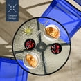 thumbnail image 6 of Best Choice Products 3-Piece Patio Bistro Dining Furniture Set w/ Glass Tabletop, Folding Chairs - Resort Blue, 6 of 10