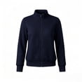 thumbnail image 4 of cocolona Womens Full Zip Workout Jackets Collared Trendy Casual Solid Color Sport Sweatshirts Lightweight Running Fall Tops, 4 of 6
