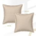 thumbnail image 3 of Bingfone Decorative Pillow Covers 18"X18" Brown Gingham Couch Pillow Cases Modern Farmhouse Covers For Couch Sofa Bed, 3 of 9