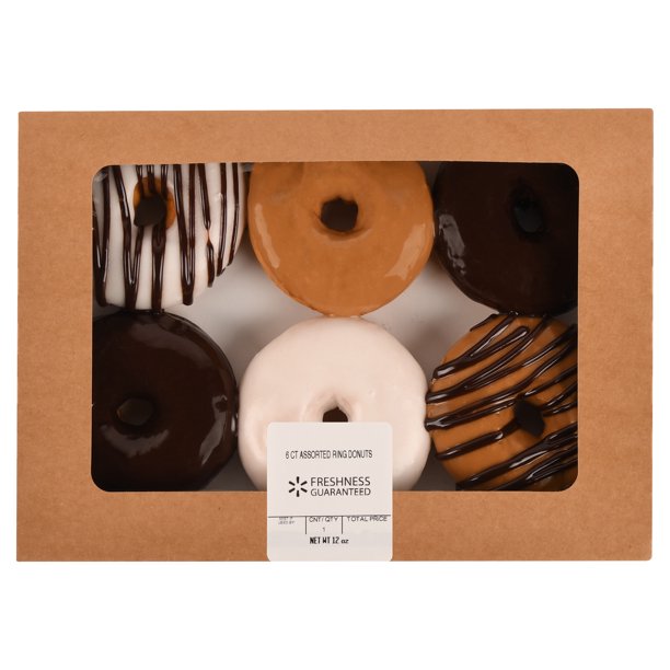 Freshness Guaranteed Assorted Ring Donuts 12 Oz 6 Count Walmart Com