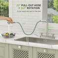 thumbnail image 3 of APPASO 2 Handle Kitchen Faucet with Soap Dispenser, Kitchen Faucet with Pull Down Sprayer, Brushed Nickel Kitchen Faucet, 4 Hole Kitchen Faucets, Stainless Steel Faucet for Kitchen Sink, RV, Bar, 3 of 14