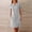 Gray, variant on Women's Linen Blend Button Front Midi Dress with Pockets Short Sleeve Crew Neck Loose Shift Dress Casual Work & Daily Wear Sundress Navy S