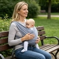 thumbnail image 2 of Baby Carrier  - The Perfect Summer Sling for Newborns to Toddler 8-35 lbs - Cooling Fabric Baby Wrap, Lightweight, Ergonomic, and Easy to Wear，grey, 2 of 5