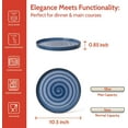 thumbnail image 2 of 10.5 Inch Porcelain Dinner Plates Set of 6, Gradient High Edge Dish Set - Dishwasher, Microwave, Oven Safe, Scratch Resistant, Cool Assorted Colors, 2 of 7