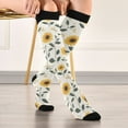 thumbnail image 5 of FORMRS Womens Knee High Socks Casual Long Thick Travel Daily Wear, 2 Pairs, Sunflower Pattern, 5 of 6