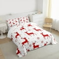 thumbnail image 3 of jejeloiu Wild Deer Bedding Comforter Set,Jungle Animal Twin Comforter Sets,Merry Christmas Snowflake Bedding Set For Girl,Red White Home Decor Reversible,2pcs, 3 of 8